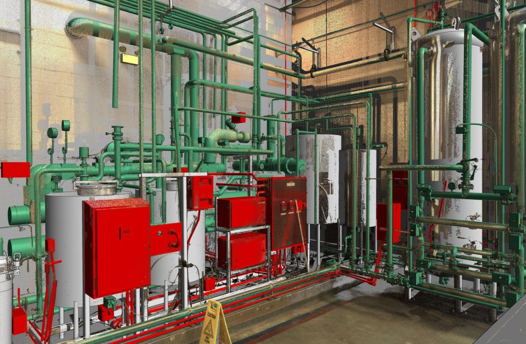 MEP scan to BIM model of ducts, pipes and conduits from point cloud