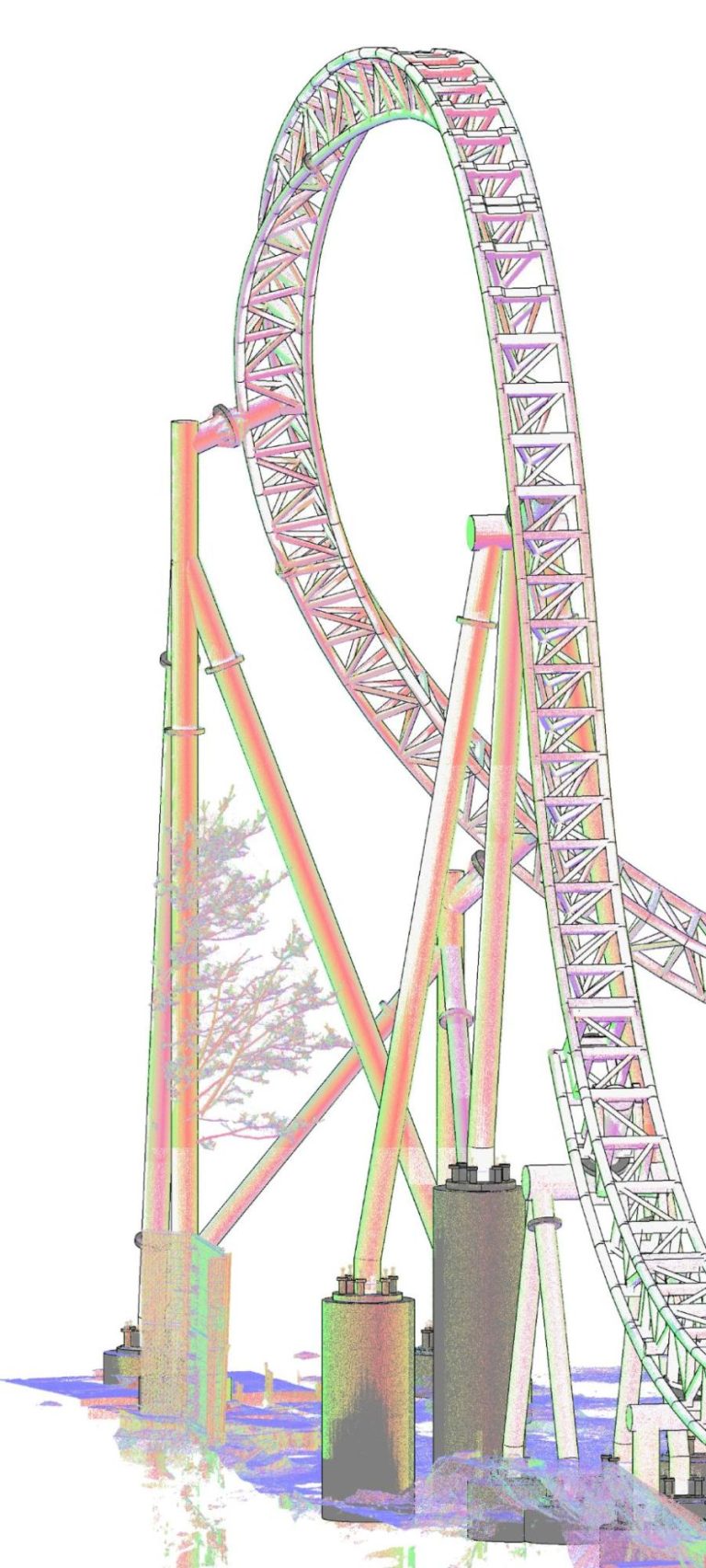 Structural Revit Modeling for a Complex Roller Coaster in Canada project by ViBIM