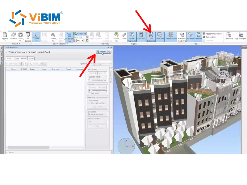 Find Clash Detective button on the tool bar