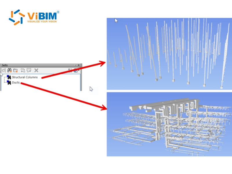 Create Search Sets to group elements by discipline, type, or area