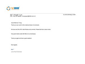 Client email reporting a ViBIM model with few errors or issues
