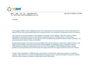 Long-term client recommendation for ViBIM Scan to BIM services