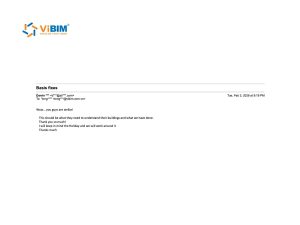 Client email describing the ViBIM Scan to BIM team as stellar