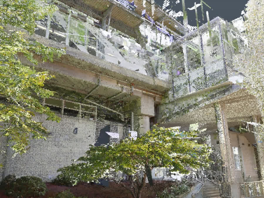 Scan to BIM for renovation: existing building modeled as-is
