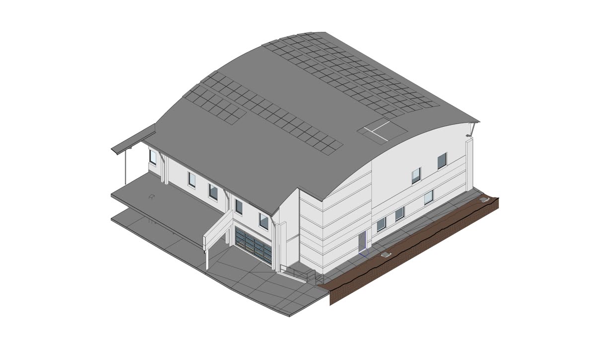 Residential building BIM model created from laser scan data by ViBIM