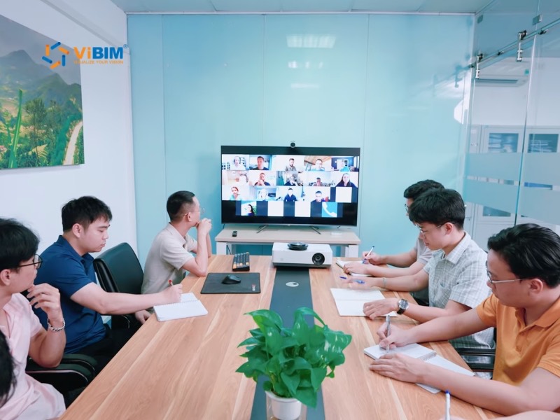 ViBIM project team coordinating Scan to BIM work by video call
