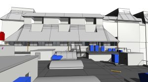 Revit model of the rooftop with plant units and ductwork