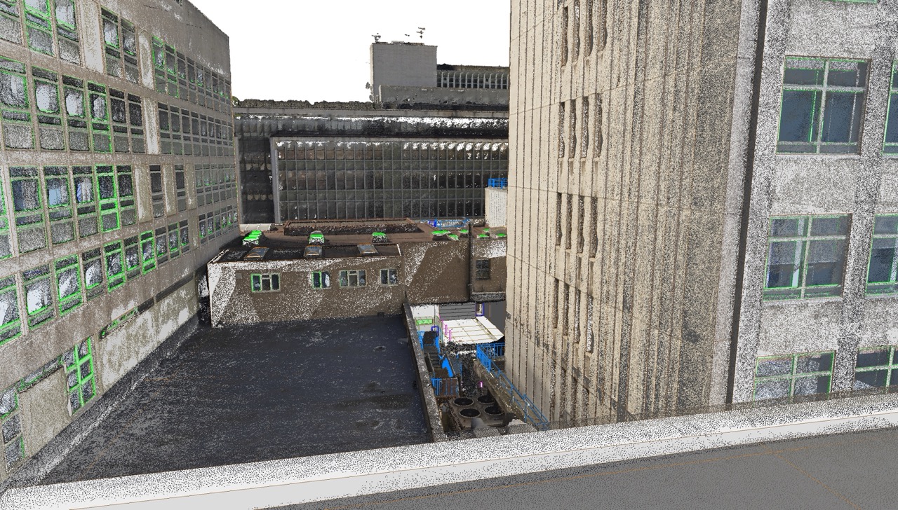 Point cloud of a UK office complex from a ViBIM project