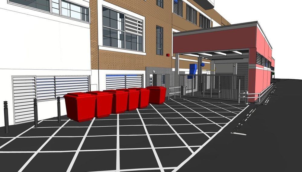 Architectural Revit model of the same entrance