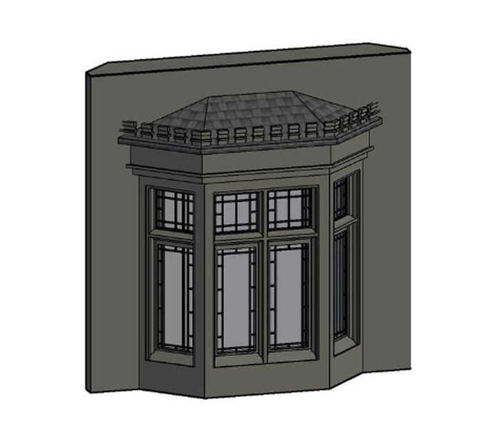 BIM LOD 350 bay window adding connection and interface details