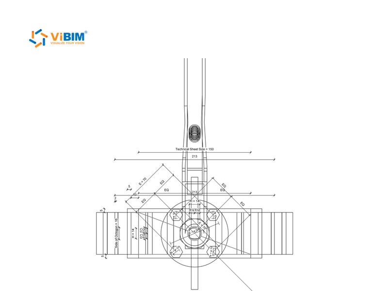 Drawing of a Revit valve family with its parametric dimensions labeled