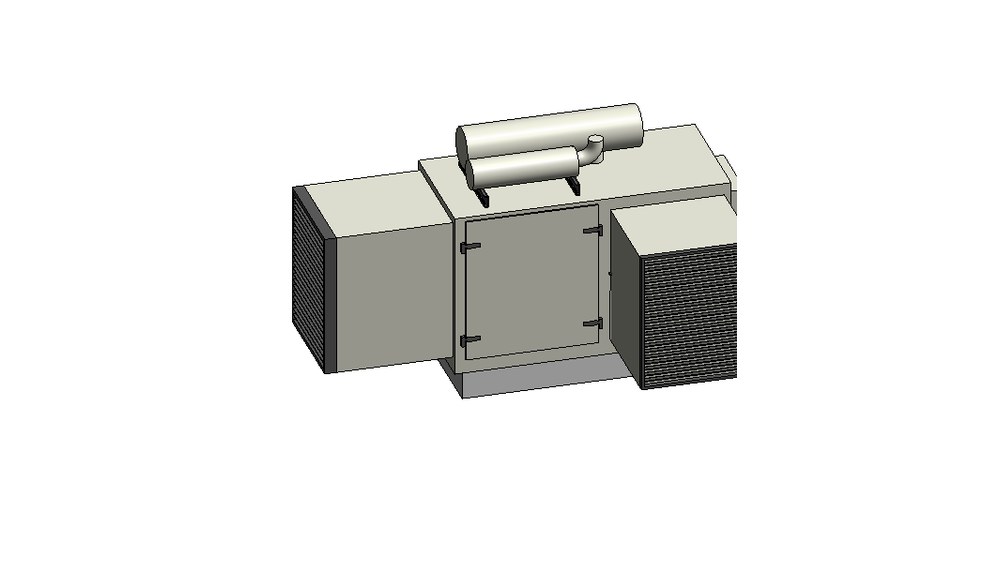 Revit family creation of the same generator unit, modeled from the point cloud