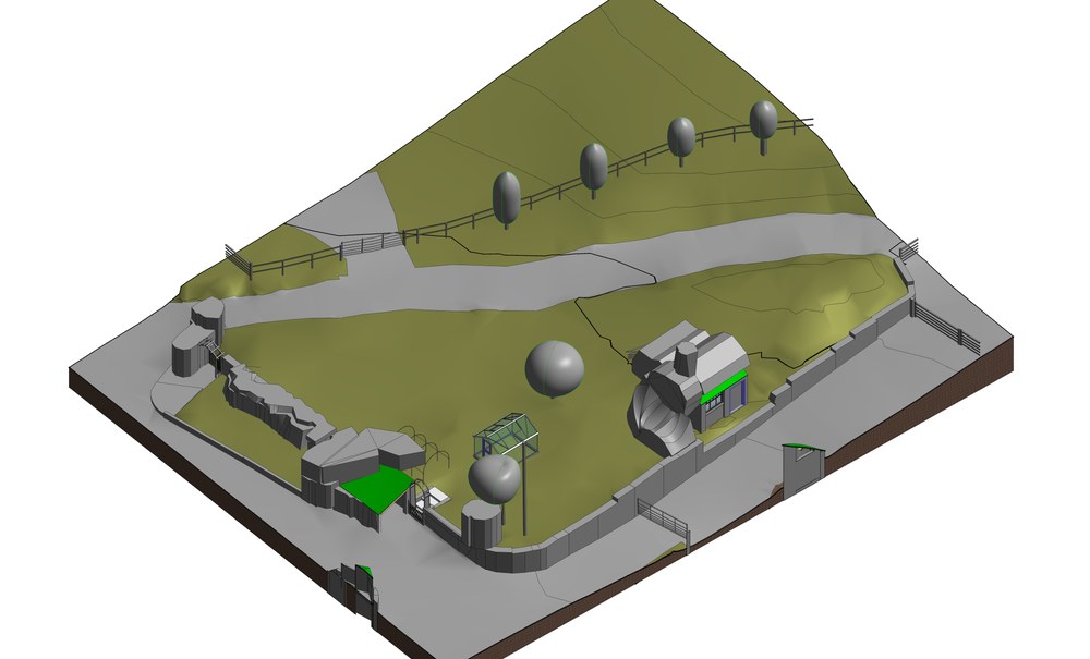 Revit topography model of the same sloped site